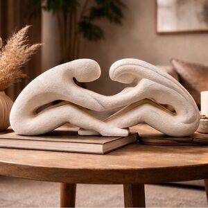 Modern Abstract Couple Sculpture    Minimalist Romantic Decor